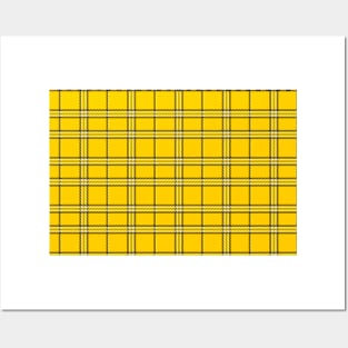 Yellow Plaid Retro 90s Pattern Posters and Art